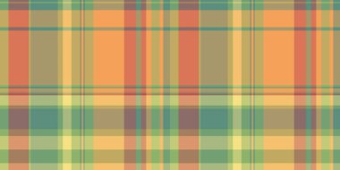 Yapı tekstil arkaplan kumaşı, fikir vektör deseni pürüzsüz. Pastel ve turuncu renk paletinde tartan desenleri düzgün kontrol et..