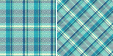 Şık tekstil desenli tasarım klasik bir ekose motifi sergiliyor, serin mavi renklerde yapılmış. Arkaplan, giyim veya dijital tasarımlar için ideal.