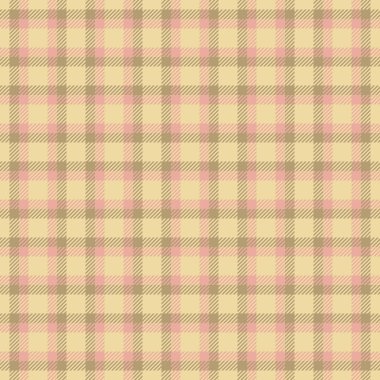 Çeşitli şablon kontrolü arka plan vektör kumaş dokusu. Yatay tekstil ekoseli kehribar ve kırmızı renk paleti..