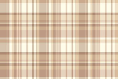 Tekstil tartını tazele, ekoseli kumaşı düzgün olsun. Işık ve turuncu renk paletinde rag arkaplan kumaş desen vektörü.