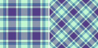 Mor ve gök mavisi renginde iki şık pastel ekose desen. Tekstil tasarımı, moda, web siteleri ve hatıra defteri için mükemmel. Klasik stili ve modern renk paletlerini temsil eden çok yönlü bir resim.