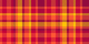 Sıcak portakallar ve kırmızılar içinde canlı sonbahar ekoseli desen. Hatalı tasarımlar, tekstil baskıları, web sitesi geçmişleri ve mevsimlik pazarlama malzemeleri için mükemmel..