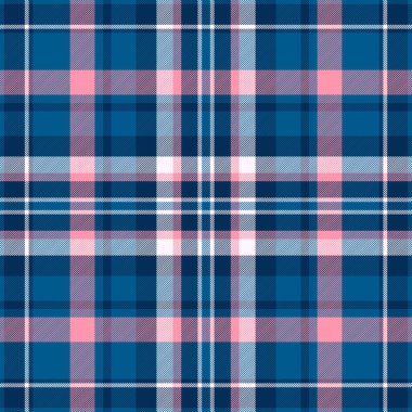 Lacivert, pembe ve beyaz desenli, kusursuz ekose desenli. Tekstil tasarımı, moda, web siteleri veya ambalaj kağıdı için mükemmel.