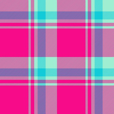 Canlı pembe, deniz mavisi ve mor ekose desenli. Tekstil tasarımı, moda, web siteleri ya da markalaşma projeleri için mükemmel. Bu neşeli, modern tasarım eğlence ve enerjiyi çağrıştırıyor..