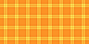 Rastgele vektör tartan tekstil, çizgili ekosesiz çek. Arkaplan dokusu turuncu ve kehribar renk paleti ile biçimlendiriliyor.