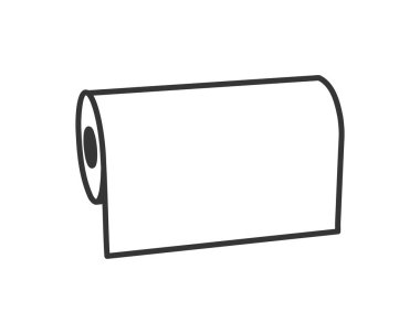 Basit bir kağıt rulosu çizimi. Temizlik, yeni başlangıçlar ya da potansiyel kavramları temsil etmek için mükemmel..