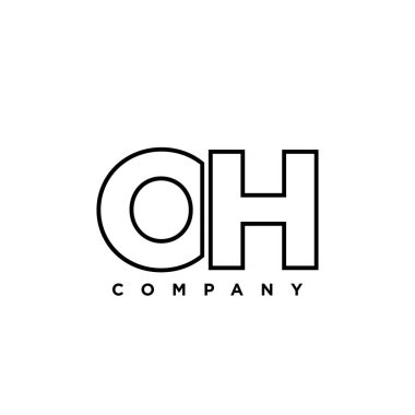 Moda harfi O ve H, OH logo tasarım şablonu. Şirket kimliği için asgari monogram tabanlı logotype.