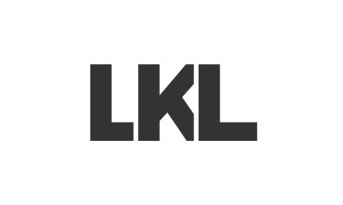 LKL logo tasarım şablonu güçlü ve modern kalın metin ile. Basit ve minimal tipografi içeren ilk tabanlı vektör logosu. Modayı takip eden şirket kimliği markalar için ideal..