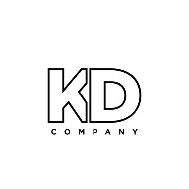 Popüler harf K ve D, KD logo tasarım şablonu. Şirket kimliği için asgari monogram tabanlı logotype.