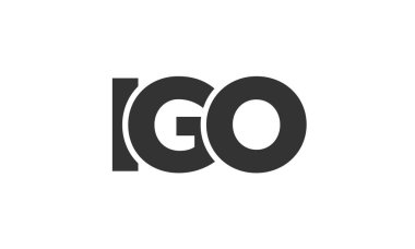 IGO logo tasarım şablonu güçlü ve modern kalın metinlerle. Basit ve minimal tipografi içeren ilk tabanlı vektör logosu. Modayı takip eden şirket kimliği markalar için ideal..