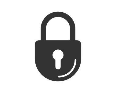 Kilitli bir asma kilidin basit düz simgesi. Güvenlik, mahremiyet ve korumayı simgeliyor. Web tasarımı, bilgi grafikleri veya güvenlik kavramları için kullan. Temiz modern.