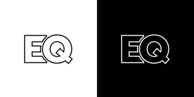Son moda E ve Q harfi, EQ logo tasarım şablonu. Şirket kimliği için asgari monogram tabanlı logotype.