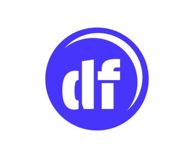 DF spor amblemi ya da takım logosu. Top dükkanı, spor şirketi, eğitim ve kulüp rozeti için baş harfi D ve F olan top logosu. Vektör illüstrasyonu.