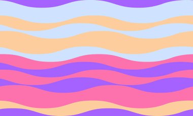 Soyut pastel dalga deseni. Huzurlu, eğlenceli tasarım arka planlar, web siteleri, tekstil ve sosyal medya için idealdir. Sakinlik ve neşe hissi uyandırır..
