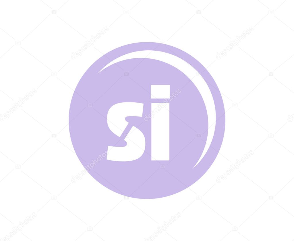 SI sport emblem or team logotype. Ball logo with a combination of Initial letter S and I for balls shop, sports company, training, club badge. Vector illustration.