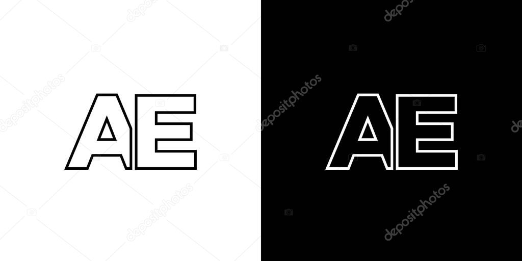 Trendy letter A and E, AE logo design template. Minimal monogram initial based logotype for company identity.