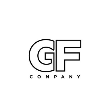 Moda harfi G ve F, GF logo tasarım şablonu. Şirket kimliği için asgari monogram tabanlı logotype.