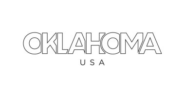 Oklahoma, USA typography slogan design. America logo with graphic city lettering for print and web products.