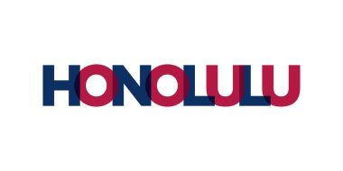 Honolulu, Hawaii, USA typography slogan design. America logo with graphic city lettering for print and web products.