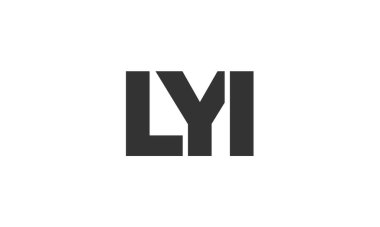 LYI logo tasarım şablonu güçlü ve modern kalın metinlerle. Basit ve minimal tipografi içeren ilk tabanlı vektör logosu. Modayı takip eden şirket kimliği markalar için ideal..
