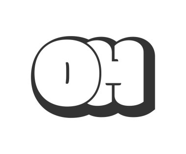 Oh logo, baloncuk komedi harfleri, graffiti stili siyah beyaz siluet ile yuvarlanmış. Festival partisi için moda anaokulu O ve H harfi metni, baş harfleri, çocuklar için funky prinky ve web. Vektör illüstrasyonu.