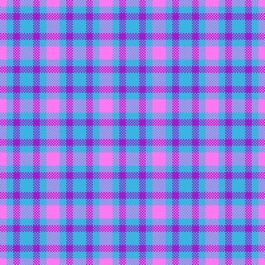 Canlı pembe ve turkuaz ekose desenli. Tekstil tasarımı, moda, web siteleri ve sosyal medya için mükemmel. Bu neşeli, modern tasarım neşe ve enerjiyi çağrıştırıyor..