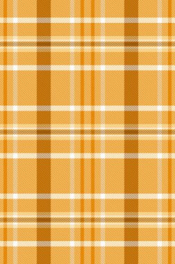 Paketleme desenli tartan, sevimli kumaş kontrolü. Biz tekstil dokusu turuncu ve kehribar rengi palette kusursuz vektörleriz..