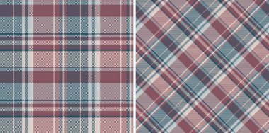 Sessiz pembe, mavi ve kestane rengi ekose desenli zarif ikili. Tekstil tasarımı, moda, web siteleri veya ev dekorasyonu projeleri için mükemmel.