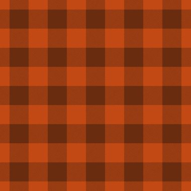 Tekstil kumaş arka planını bitir, ön desenli tartan ekose. Turuncu renk paletinde renksiz vektör deseni dekore ediliyor.
