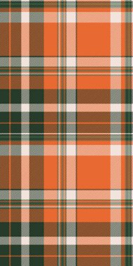 Katlanmış pürüzsüz şablon arka plan, giysi ekoseli vektör kontrolü. İçerik dokusu turuncu ve koyu renkli kumaş paleti.