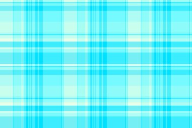 Bağımsızlık Günü tekstil dokusunu, ekose vektör tartanı kontrol et. Cyan ve teal renk paletinde Pano pürüzsüz kumaş arkaplan deseni.
