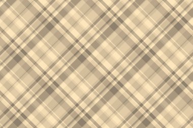 Tarafsız bej kahverengi tonlarda zarif bir tartan deseni. Arkaplan, tekstil veya tasarım projelerine klasik bir dokunuş eklemek için çok yönlü doku.