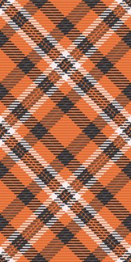 Canlı turuncu, siyah ve beyaz ekose desenli. Sonbahar tasarımları, tekstil veya desenli arka plan için mükemmel..