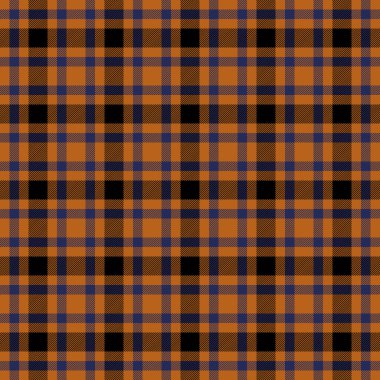 Canlı turuncu, siyah ve mavi ekose desenli. Sonbahar tasarımları, tekstil baskıları veya web sitesi geçmişi için mükemmel.