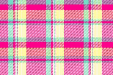 Pembe, sarı ve su renklerinde canlı ekoseli desenler. Renkli ve göz alıcı bir dokuya ihtiyaç duyan tekstil, arkaplan ya da tasarım projeleri için ideal.