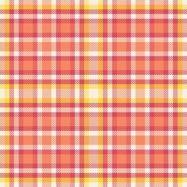 Canlı mercan, sarı ve beyaz ekose desenli. Tekstil tasarımı, moda, web siteleri veya ambalaj için mükemmel. Bu neşeli, geometrik doku sıcaklığı ve iyimserliği çağrıştırıyor..