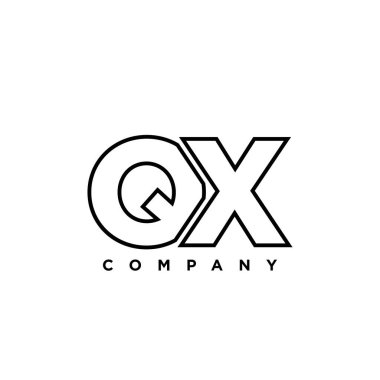 Q ve X harfi, QX logo tasarım şablonu. Şirket kimliği için asgari monogram tabanlı logotype.