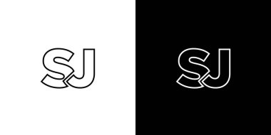 S ve J harfleri, SJ logo tasarım şablonu. Şirket kimliği için asgari monogram tabanlı logotype.