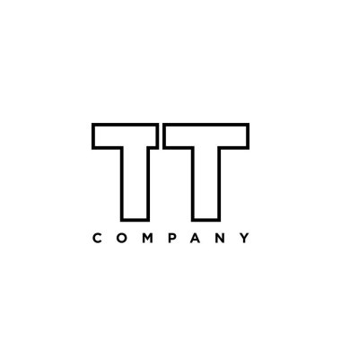 Moda harfi T ve T, TT logo tasarım şablonu. Şirket kimliği için asgari monogram tabanlı logotype.