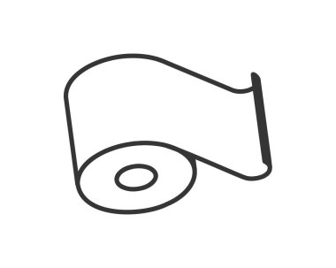 Yeni başlangıçları, içerik yaratmayı veya sonsuz olasılıkları sembolize eden bir kağıt rulosunun minimalist çizgisi..