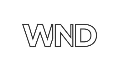 WND logo tasarım şablonu güçlü ve modern kalın metinlerle. Basit ve minimal tipografi içeren ilk tabanlı vektör logosu. Modayı takip eden şirket kimliği markalar için ideal..