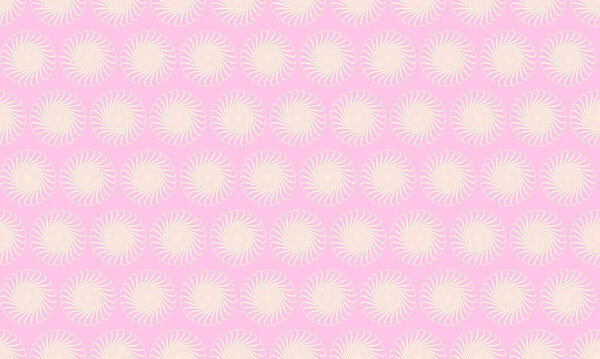 Восхитительный розовый пастельный фон с повторяющимся рисунком мягких, похожих на солнце мотивов. Перфект для женского дизайна, веб-сайтов, брендинга, или как веселая текстура.