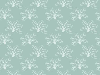 Zarif pastel yeşil desenli, stilize yapraklı bitkilerin tekrarlayan motifini barındırıyor. Tekstil tasarımı, duvar kağıdı, markalaşma veya web sitesi geçmişi için mükemmel.