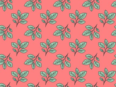 Enfes mercan arkaplanı tekrar eden bir desen ile süslenmiştir..