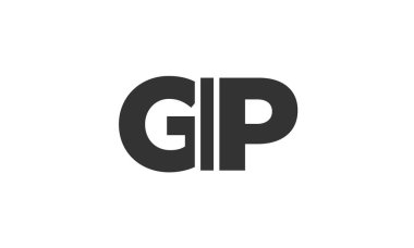 GIP logo tasarım şablonu güçlü ve modern kalın metin ile. Basit ve minimal tipografi içeren ilk tabanlı vektör logosu. Modayı takip eden şirket kimliği markalar için ideal..