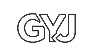 GYJ logo tasarım şablonu güçlü ve modern kalın metinlerle. Basit ve minimal tipografi içeren ilk tabanlı vektör logosu. Modayı takip eden şirket kimliği markalar için ideal..