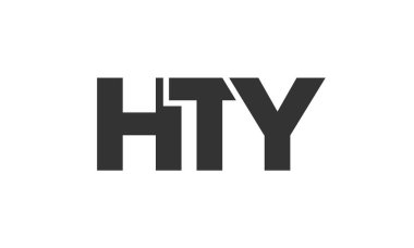 Güçlü ve modern kalın metinlerle HTY logo tasarım şablonu. Basit ve minimal tipografi içeren ilk tabanlı vektör logosu. Modayı takip eden şirket kimliği markalar için ideal..