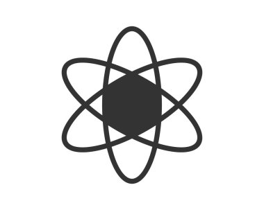 Yörüngede dönen elektronları olan minimalist atomik ikon. Bilimi, teknolojiyi, fiziği, kimyayı, enerjiyi, yeniliği temsil eder. Web tasarımı, uygulamalar, eğitim için çok yönlü.