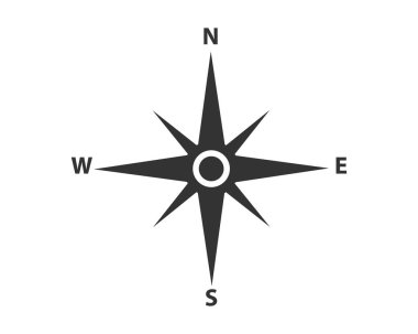 Minimalist pusula gül çizimi yönü, rehberliği ve keşfi sembolize ediyor. Seyahat, yön bulma, haritalama ya da kavramsal tasarımlar için mükemmel. Basit vektör simgesi.