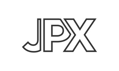 JPX logo tasarım şablonu güçlü ve modern kalın metinlerle. Basit ve minimal tipografi içeren ilk tabanlı vektör logosu. Modayı takip eden şirket kimliği markalar için ideal..